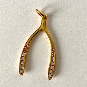 Stella & Dot Wishbone Charm - Gold